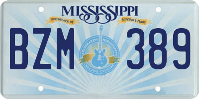 MS license plate BZM389