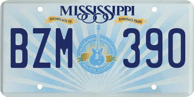 MS license plate BZM390