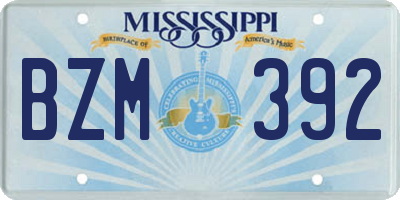 MS license plate BZM392