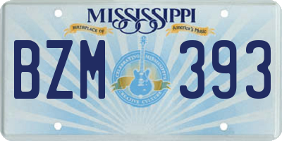 MS license plate BZM393