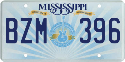 MS license plate BZM396