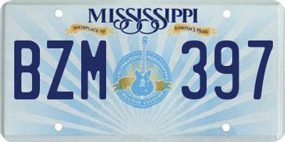 MS license plate BZM397