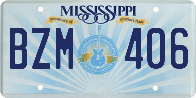 MS license plate BZM406