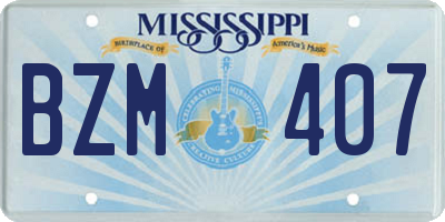MS license plate BZM407