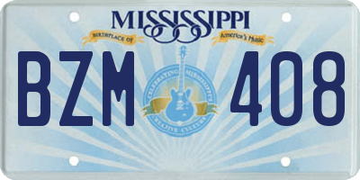 MS license plate BZM408