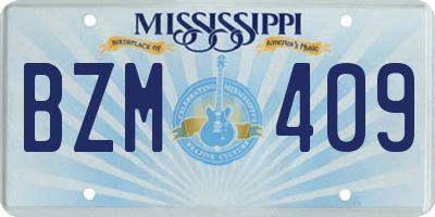 MS license plate BZM409