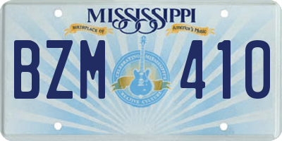 MS license plate BZM410