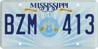 MS license plate BZM413