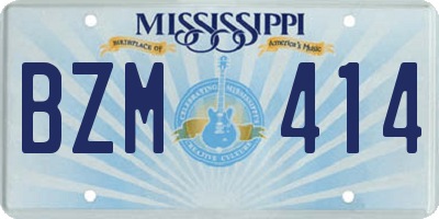 MS license plate BZM414