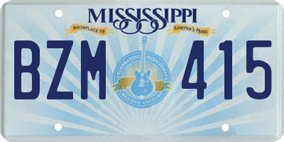 MS license plate BZM415