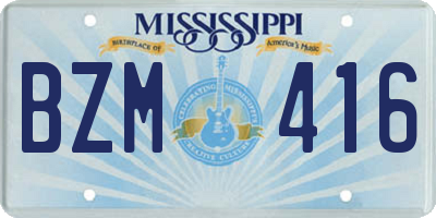 MS license plate BZM416