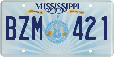 MS license plate BZM421