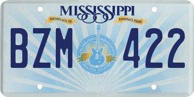MS license plate BZM422