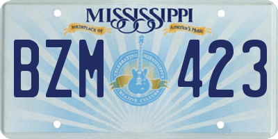 MS license plate BZM423