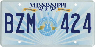 MS license plate BZM424