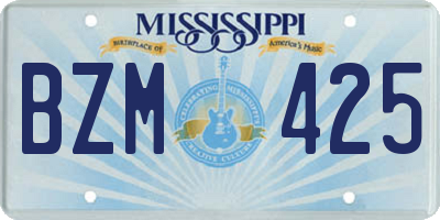 MS license plate BZM425