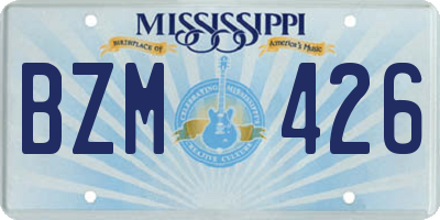 MS license plate BZM426