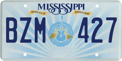 MS license plate BZM427
