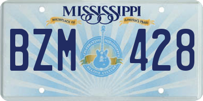 MS license plate BZM428
