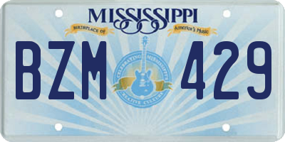 MS license plate BZM429