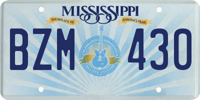 MS license plate BZM430