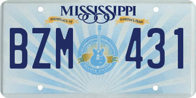 MS license plate BZM431