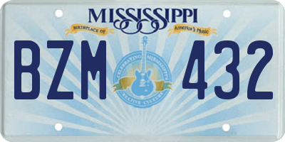 MS license plate BZM432