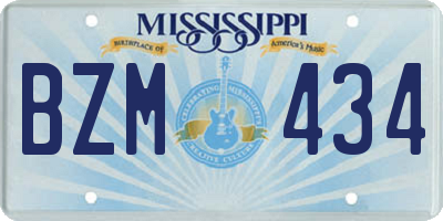 MS license plate BZM434