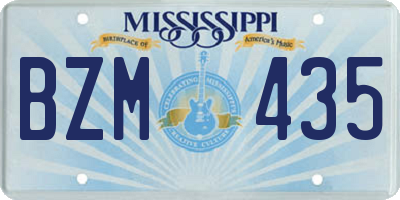 MS license plate BZM435