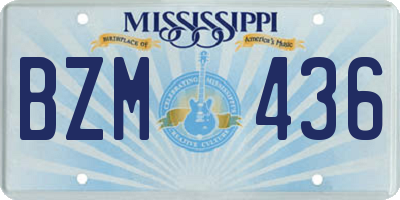 MS license plate BZM436