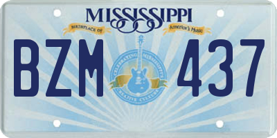 MS license plate BZM437