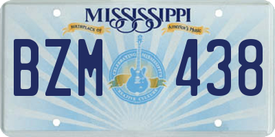 MS license plate BZM438
