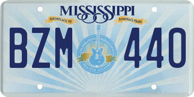 MS license plate BZM440