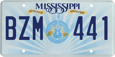 MS license plate BZM441