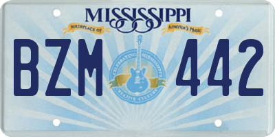 MS license plate BZM442