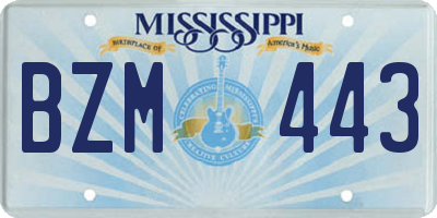 MS license plate BZM443
