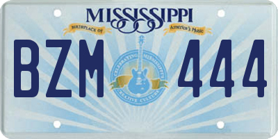 MS license plate BZM444