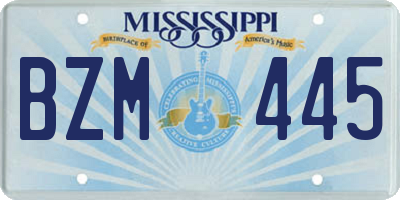 MS license plate BZM445