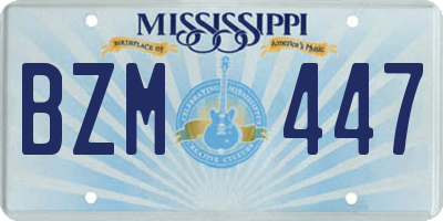 MS license plate BZM447