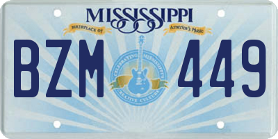 MS license plate BZM449