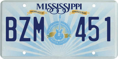 MS license plate BZM451