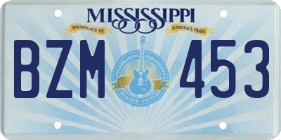 MS license plate BZM453