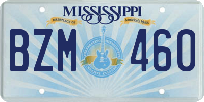 MS license plate BZM460