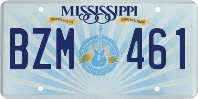 MS license plate BZM461