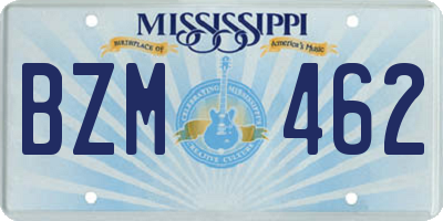 MS license plate BZM462