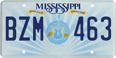MS license plate BZM463