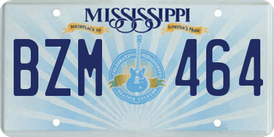 MS license plate BZM464