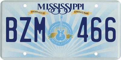 MS license plate BZM466