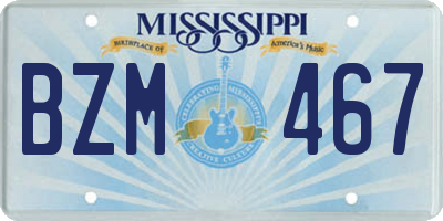 MS license plate BZM467