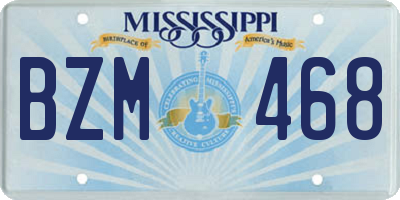 MS license plate BZM468